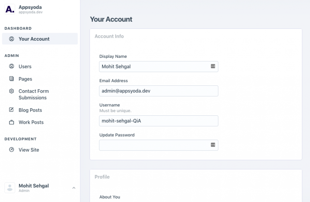 Admin Dashboard