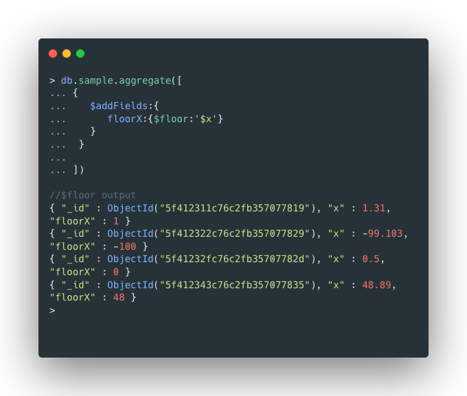 $floor in MongoDB aggregate example